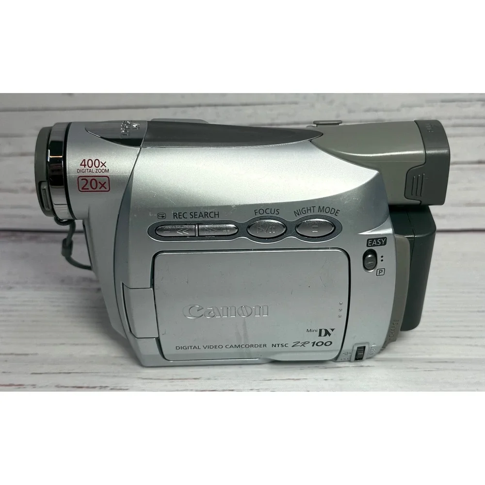 Canon ZR100 MiniDV Digital Video Camcorder Silver 20x Optical Zoom NTSC Handheld